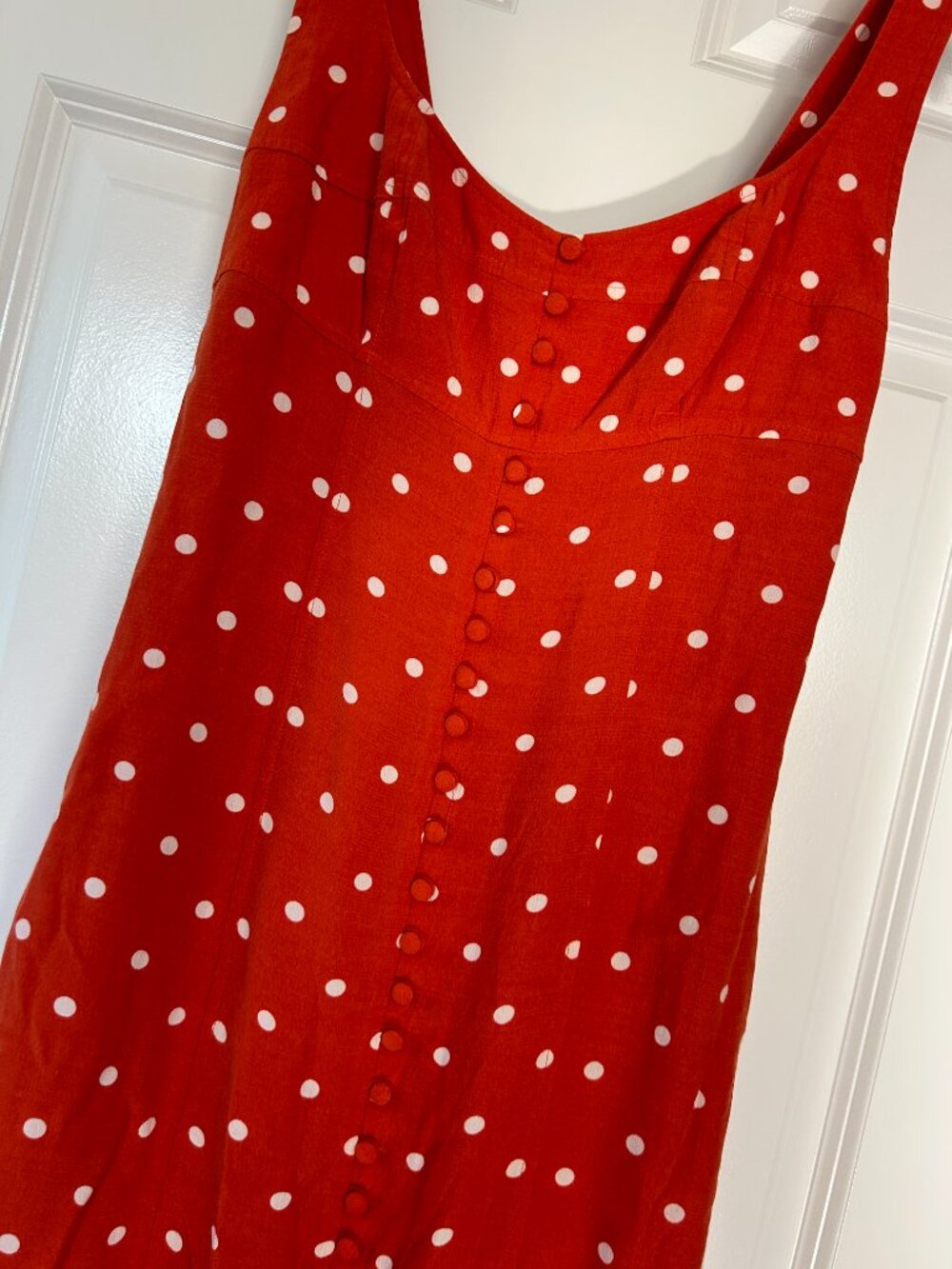 ANTHROPOLOGIE MAEVE polka dot button front midi dress 2 - Picture 4 of 6